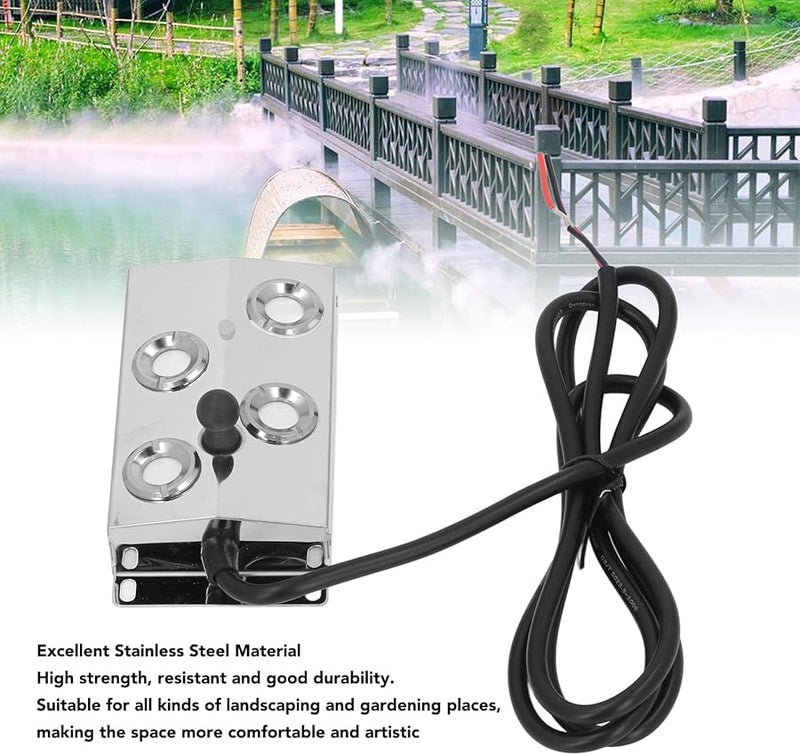 جاروسا 4 رؤوس صانع ضباب بالموجات فوق الصوتية مع كابل 1.5 متر من الفولاذ المقاوم للصدأ بدرجة غذائية - Image 4